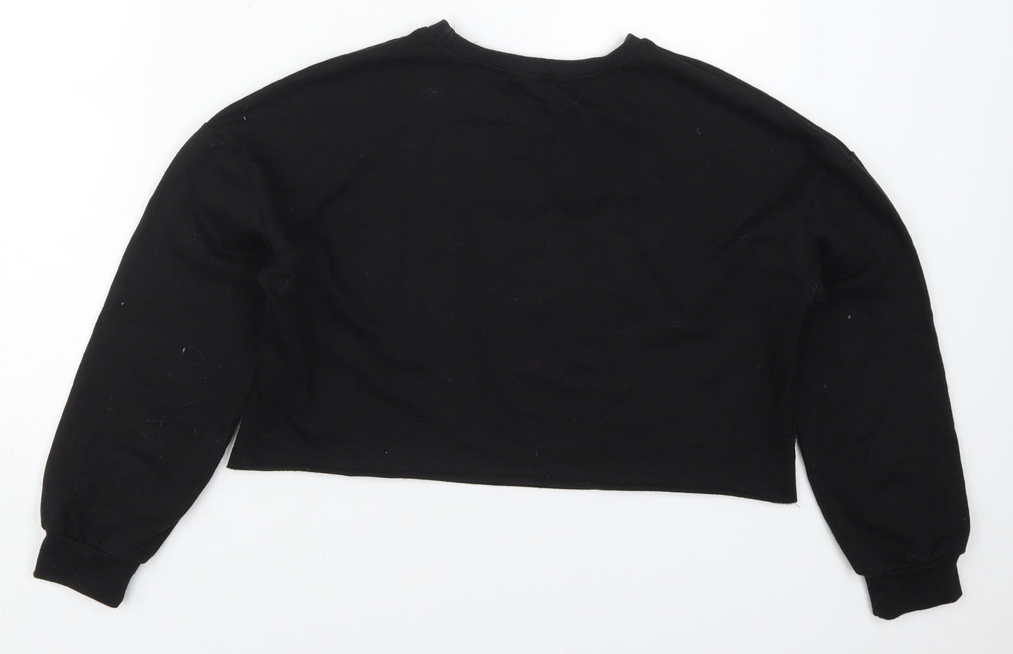 SheIn Girls Black  Cotton Pullover Sweatshirt Size 11-12 Years  Pullover