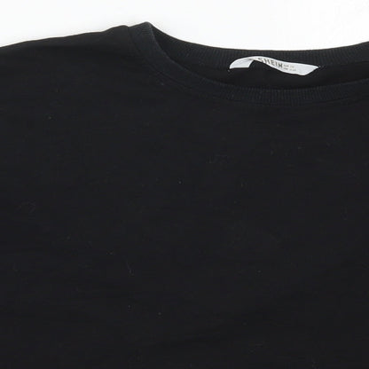 SheIn Girls Black  Cotton Pullover Sweatshirt Size 11-12 Years  Pullover