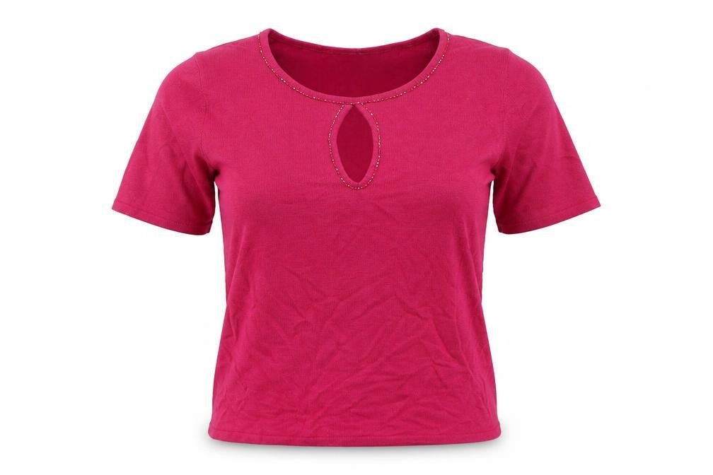 Womens UK Size S Country Casuals Pink Basic T-Shirt