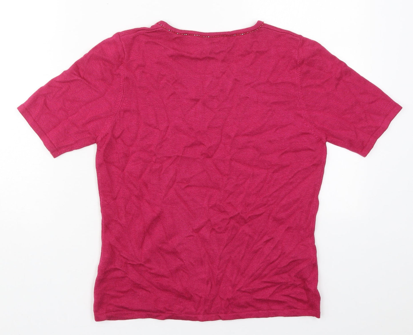 Womens UK Size S Country Casuals Pink Basic T-Shirt