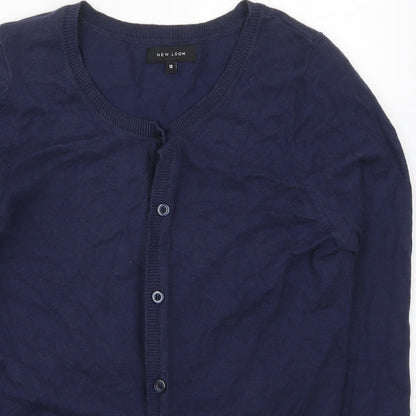Womens UK Size 12 New Look Blue Cardigan Jumper