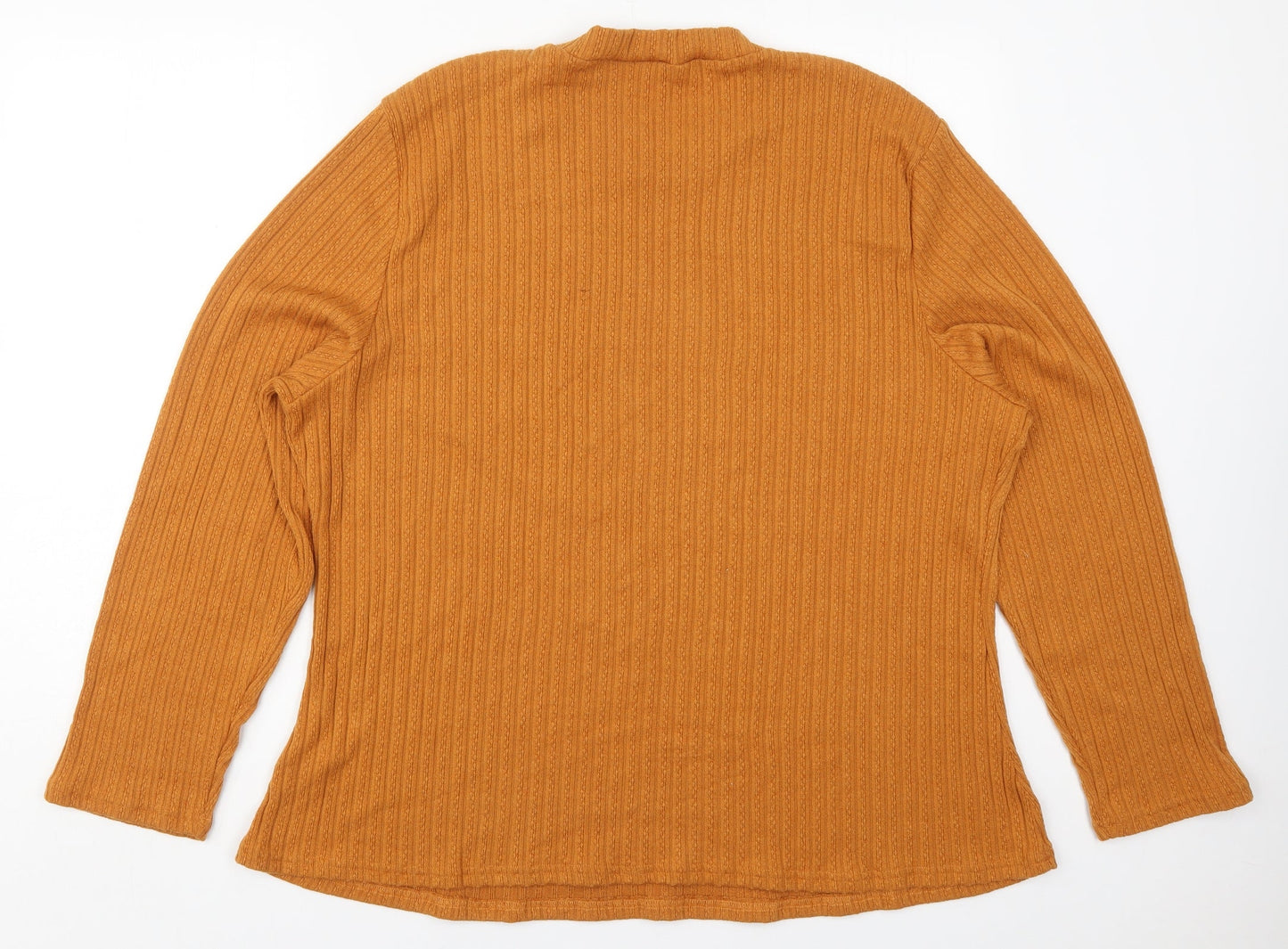 SheIn Womens Orange Round Neck  Cotton Pullover Jumper One Size