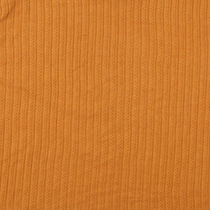 SheIn Womens Orange Round Neck  Cotton Pullover Jumper One Size