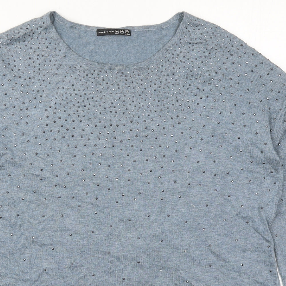 Womens UK Size 10 Atmosphere Blue Pullover Jumper