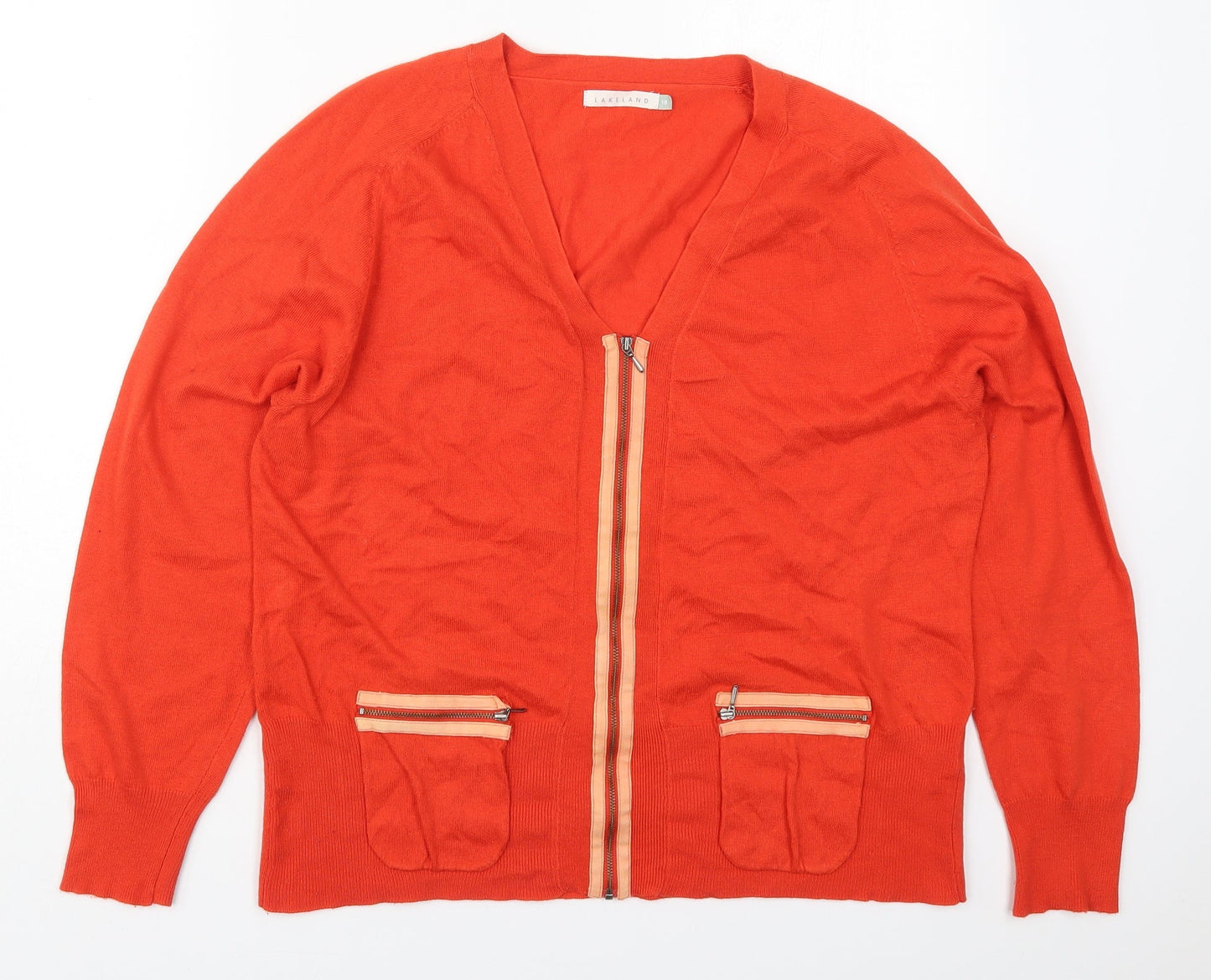 Womens UK Size 18 Lakeland Red Full Zip Jumper