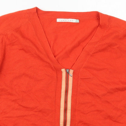 Womens UK Size 18 Lakeland Red Full Zip Jumper