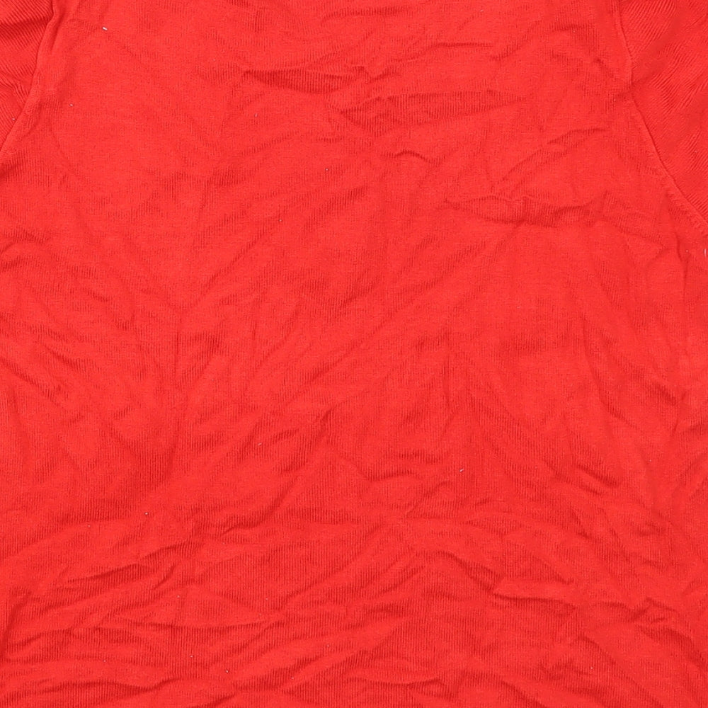 TU Womens Red Round Neck  Viscose Pullover Jumper Size 12