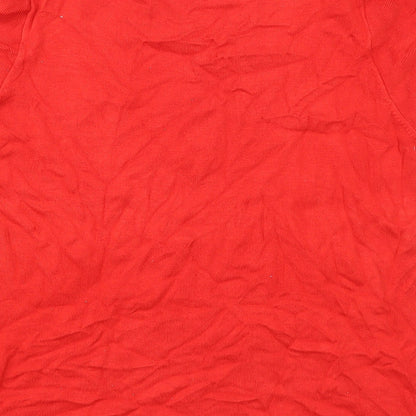TU Womens Red Round Neck  Viscose Pullover Jumper Size 12