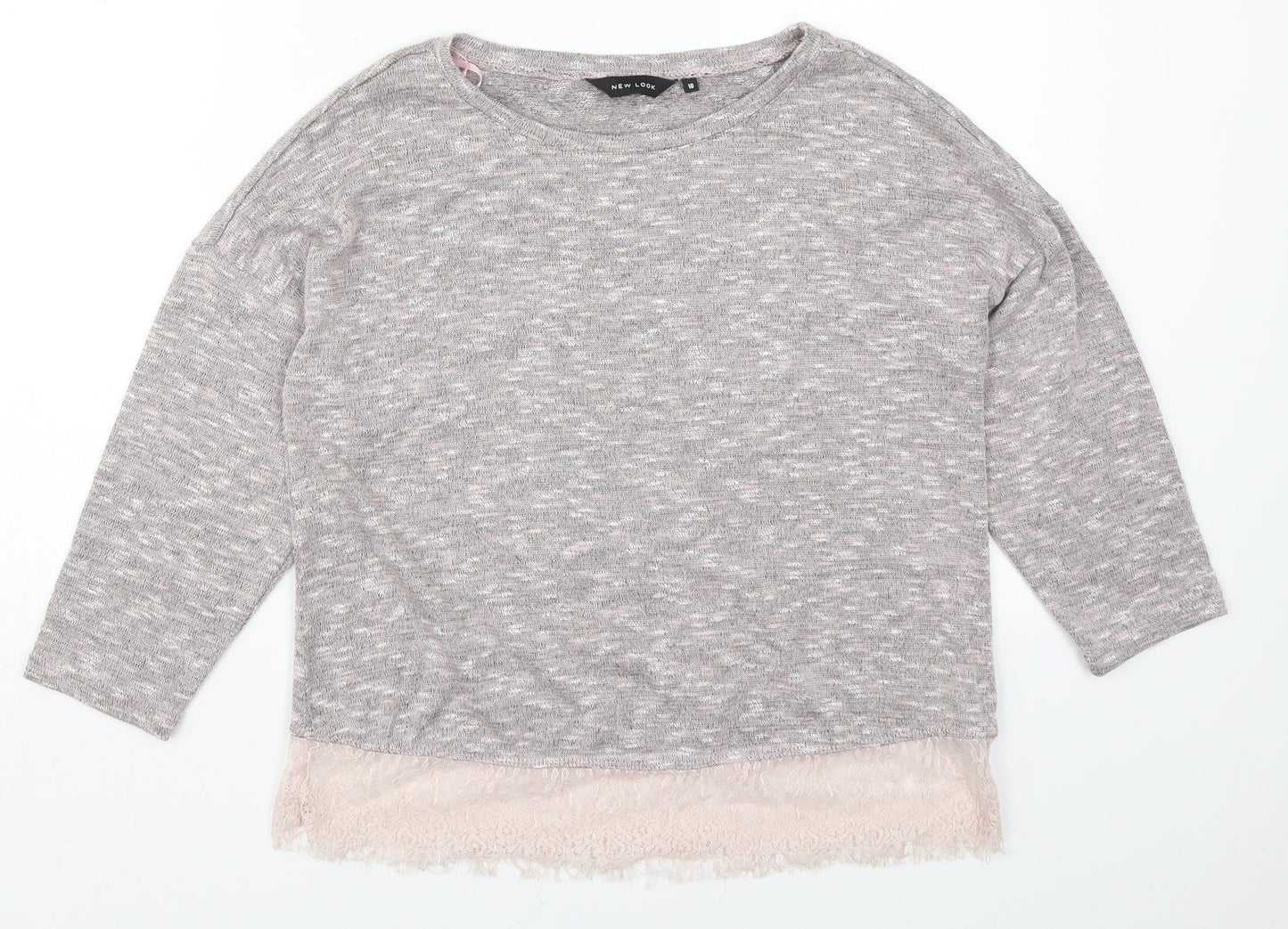 Womens UK Size 10 New Look Pink Basic T-Shirt