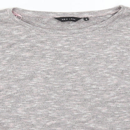 Womens UK Size 10 New Look Pink Basic T-Shirt