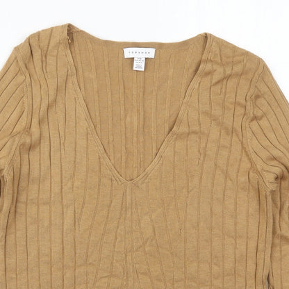 Womens UK Size M Topshop Brown Pullover Jumper