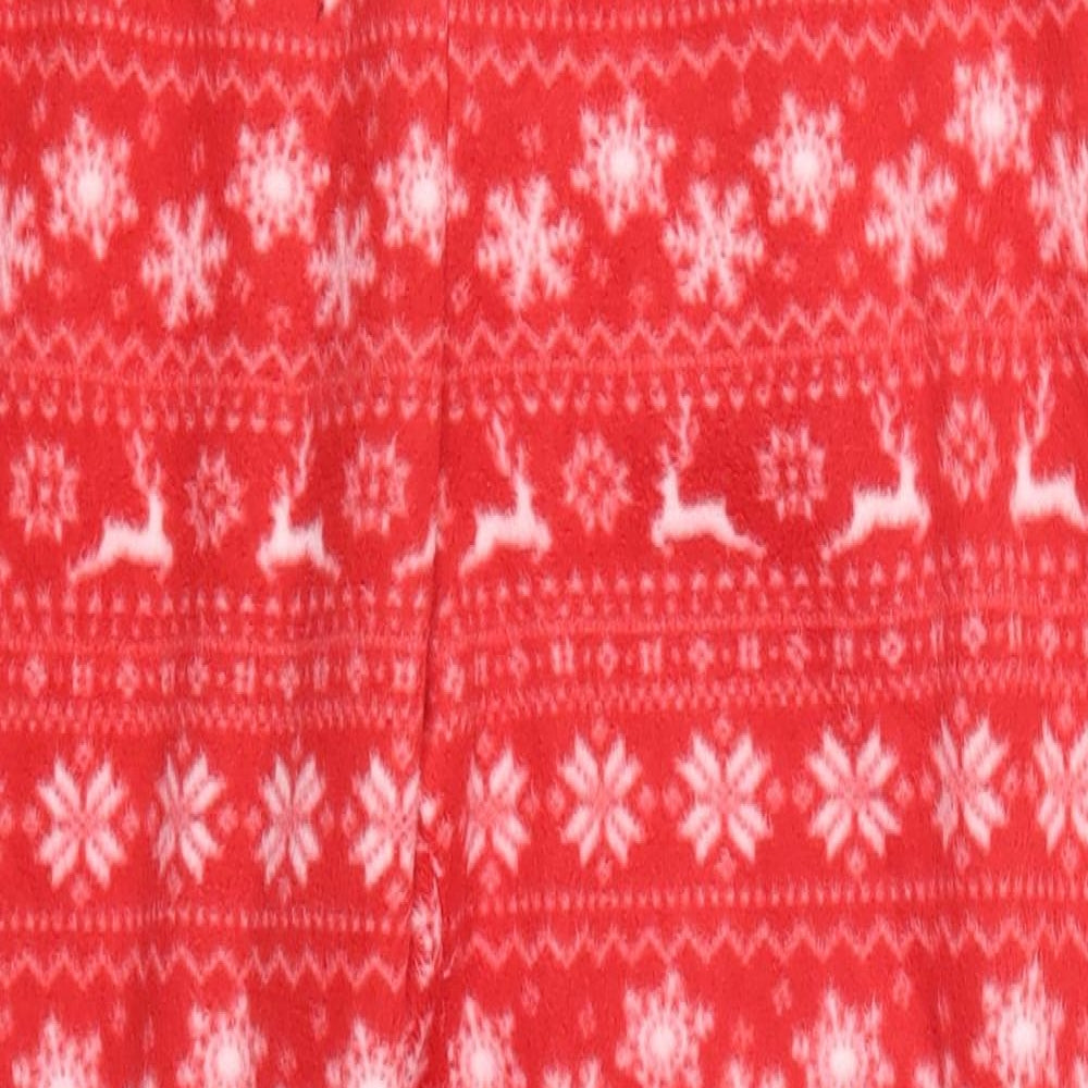 Studio Womens Red Geometric Polyester Trousers  Size 16 L27 in Regular Drawstring - Pyjama Pants