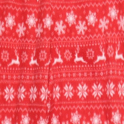 Studio Womens Red Geometric Polyester Trousers  Size 16 L27 in Regular Drawstring - Pyjama Pants