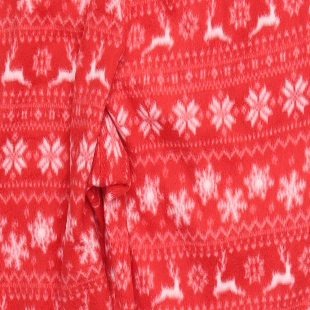 Studio Womens Red Geometric Polyester Trousers  Size 16 L27 in Regular Drawstring - Pyjama Pants