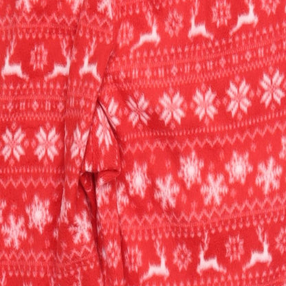 Studio Womens Red Geometric Polyester Trousers  Size 16 L27 in Regular Drawstring - Pyjama Pants