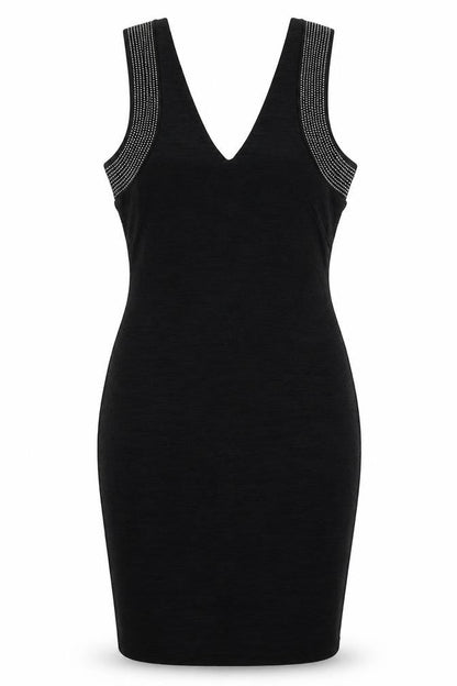 H&M Womens Black  Polyester Bodycon  Size S  V-Neck Pullover