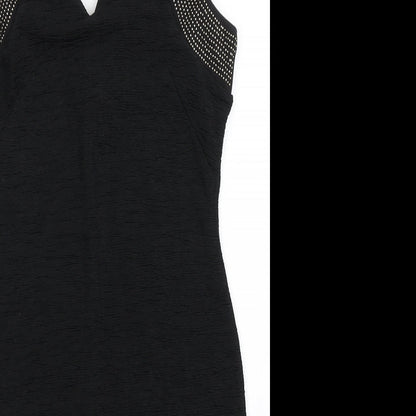 H&M Womens Black  Polyester Bodycon  Size S  V-Neck Pullover
