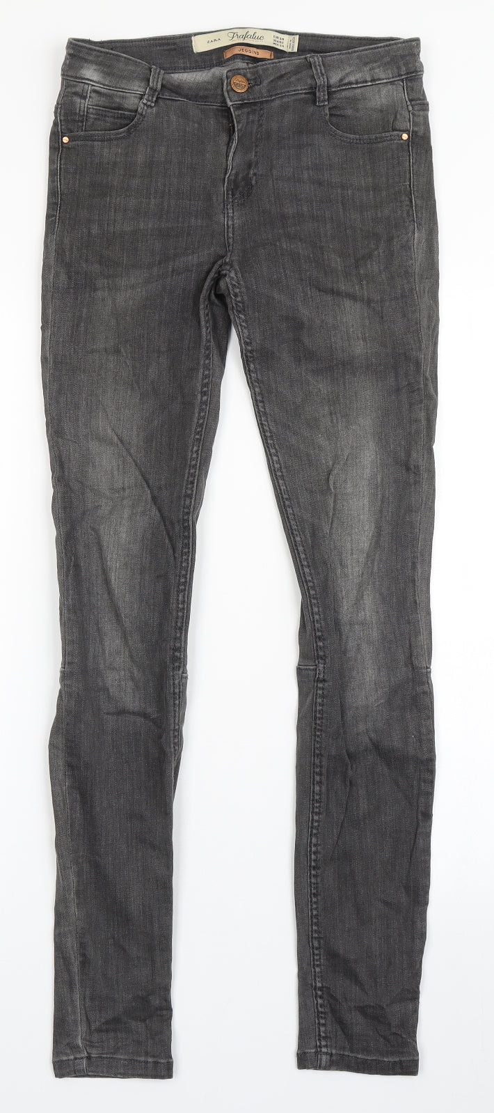 Zara Womens Grey  Polyester Jegging Jeans Size 6 L29 in Regular Button