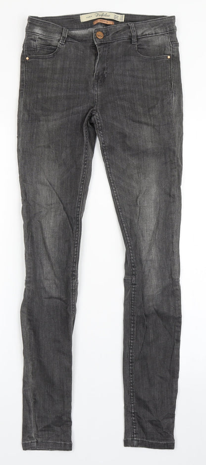 Zara Womens Grey  Polyester Jegging Jeans Size 6 L29 in Regular Button
