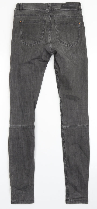 Zara Womens Grey  Polyester Jegging Jeans Size 6 L29 in Regular Button
