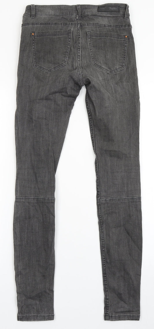 Zara Womens Grey  Polyester Jegging Jeans Size 6 L29 in Regular Button
