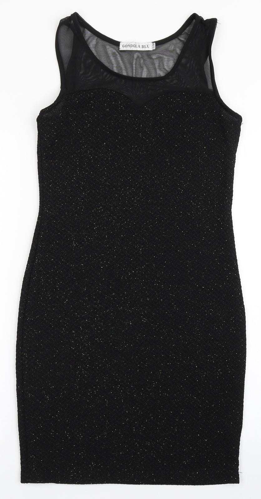 Gondola Blu Womens Black  Polyester Bodycon  Size S  Round Neck Pullover