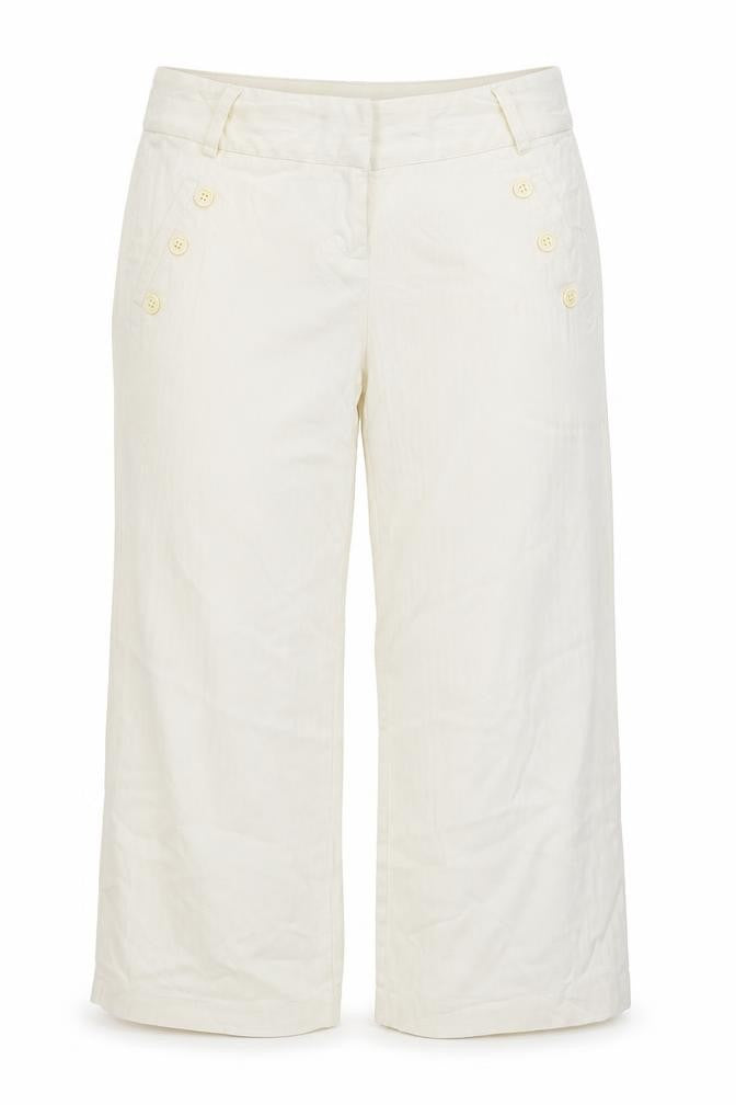 Womens UK Size 8 TU Regular Fit Cropped White Trousers