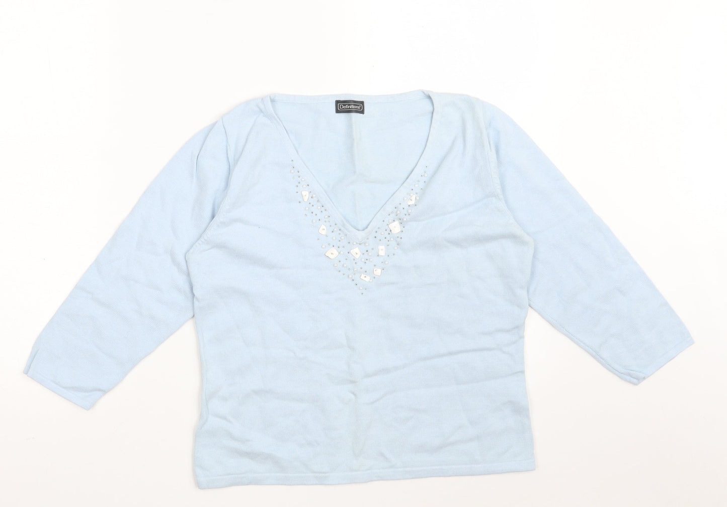 Womens UK Size 16 Definitions Blue Pullover Jumper