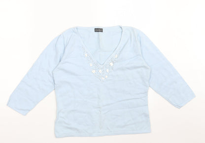 Womens UK Size 16 Definitions Blue Pullover Jumper