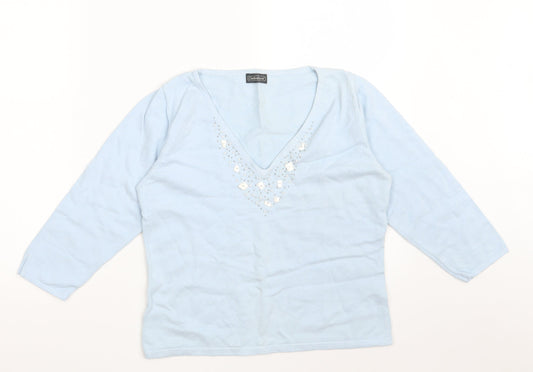 Womens UK Size 16 Definitions Blue Pullover Jumper