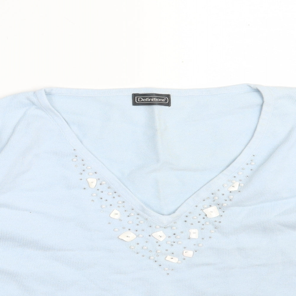 Womens UK Size 16 Definitions Blue Pullover Jumper