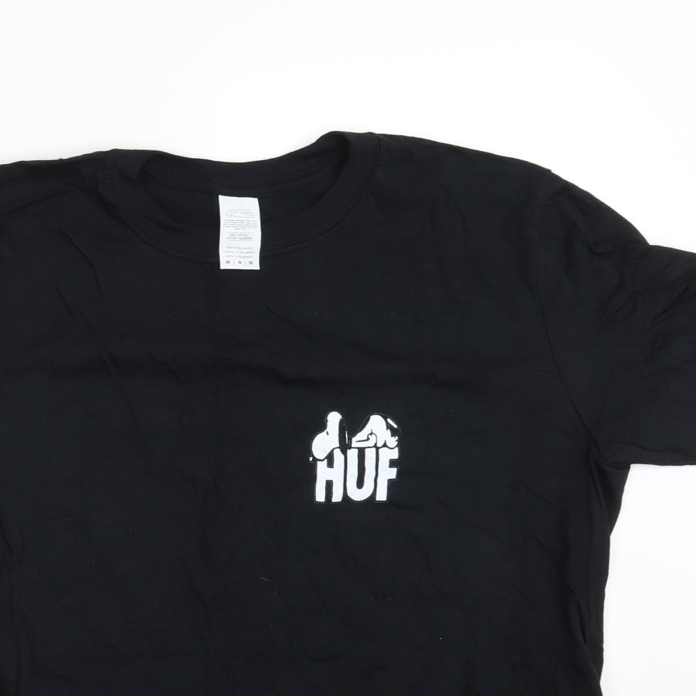 Mens UK Size M Gildan Black  T-Shirt