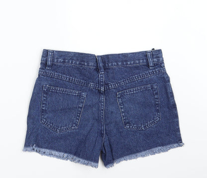 St. Bernard Girls Blue Floral 100% Cotton Hot Pants Shorts One Size  Slim Zip