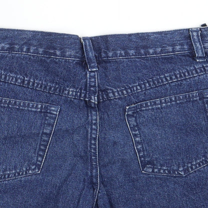 St. Bernard Girls Blue Floral 100% Cotton Hot Pants Shorts One Size  Slim Zip