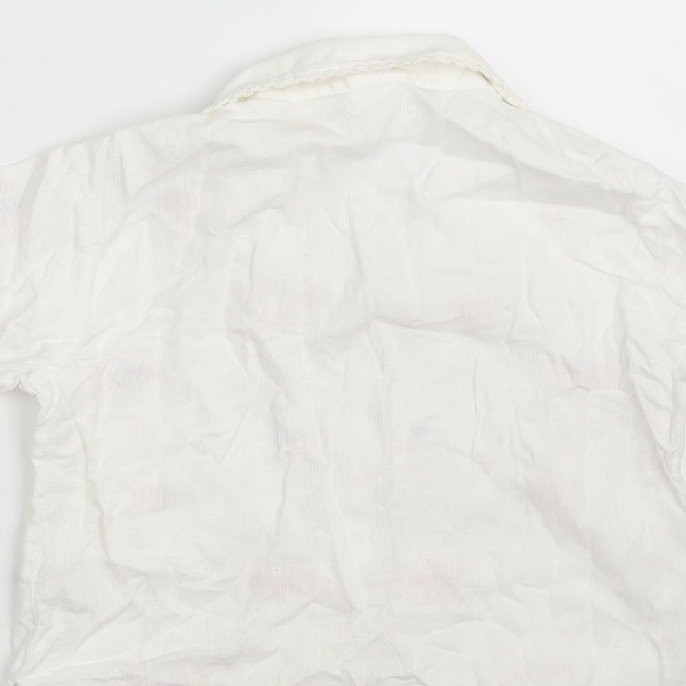 Adams Girls White Floral 100% Cotton Babydoll Pyjama Top Size 12-18 Months  Button