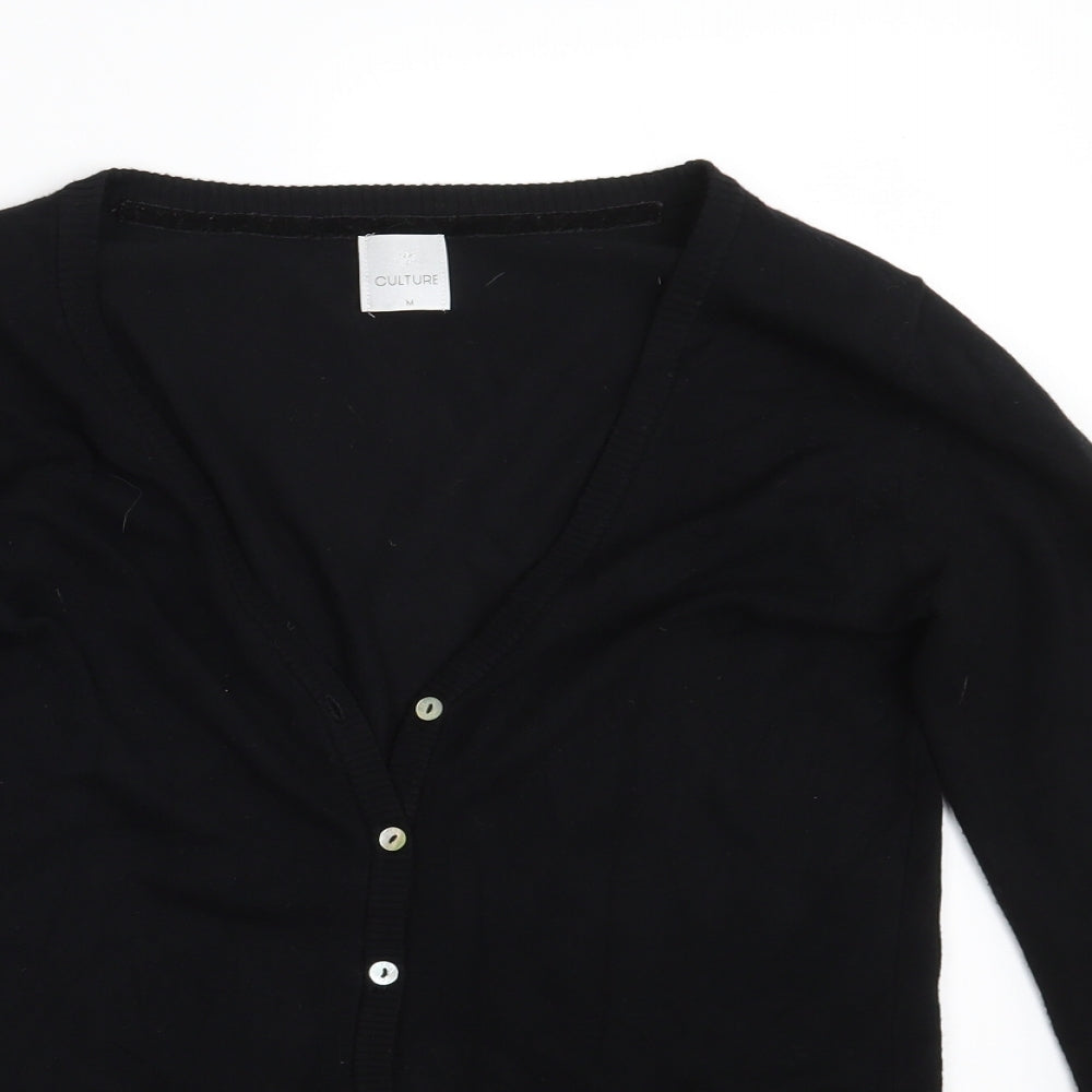 Womens UK Size M CULTURE Black Cardigan Jumper