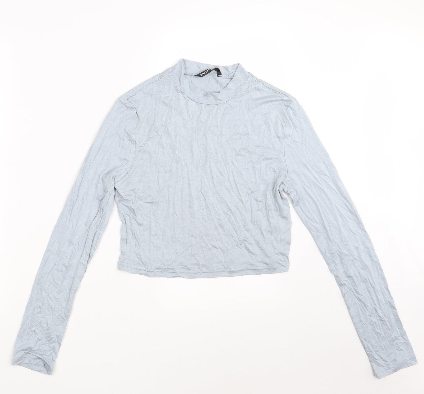 SheIn Womens Blue   Cropped T-Shirt Size L Round Neck