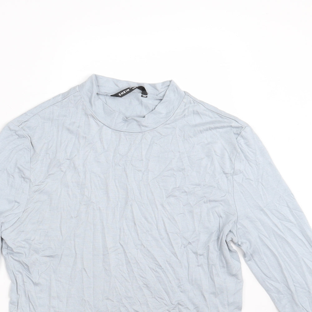 SheIn Womens Blue   Cropped T-Shirt Size L Round Neck