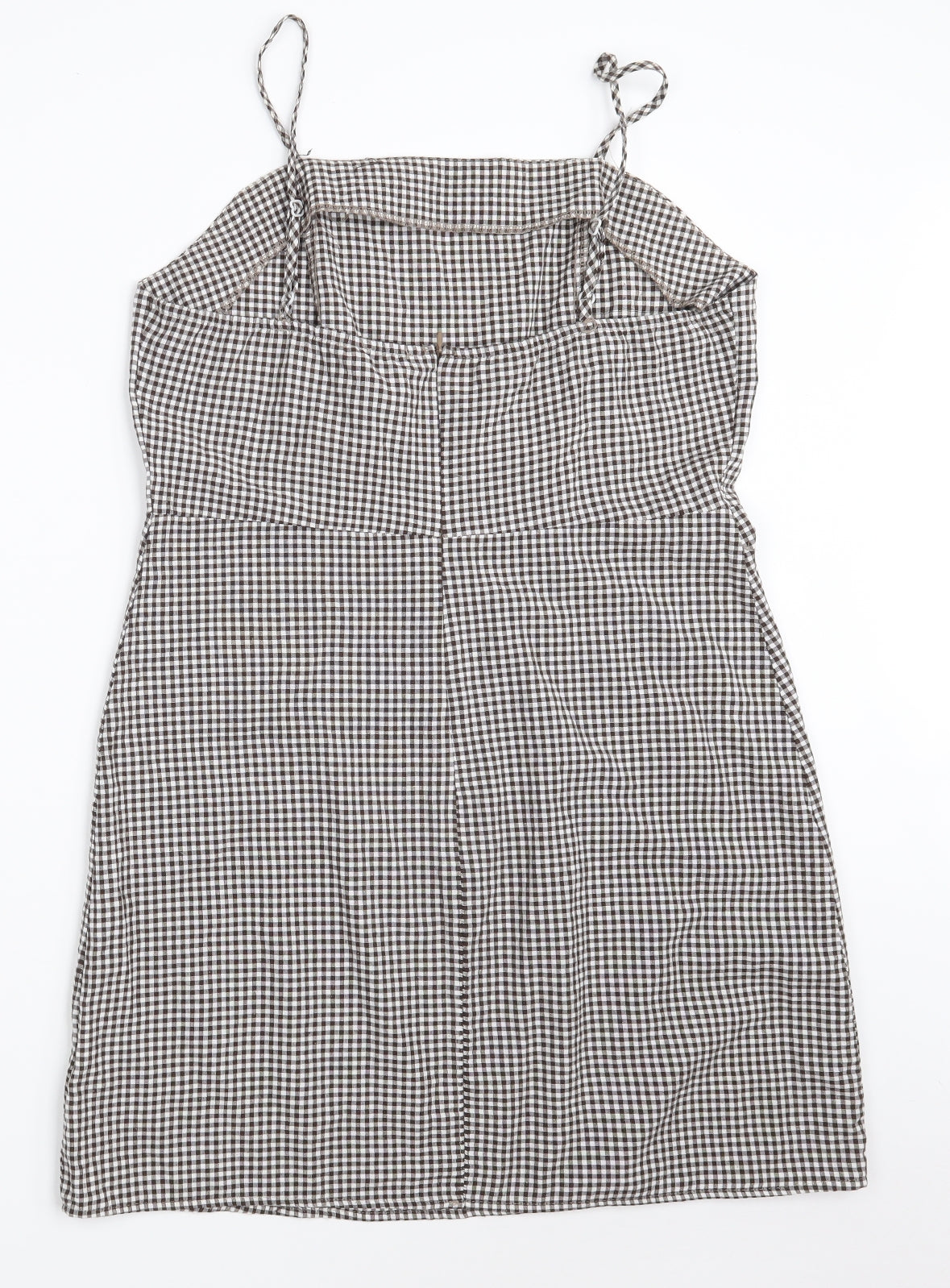 SheIn Womens Black Check Polyester A-Line  Size L  Off the Shoulder Zip