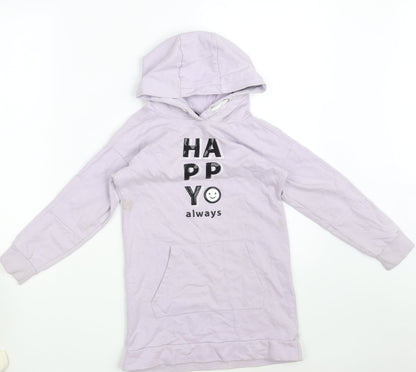 George Girls Purple  Cotton Pullover Hoodie Size 7-8 Years   - HAPPY ALWAYS