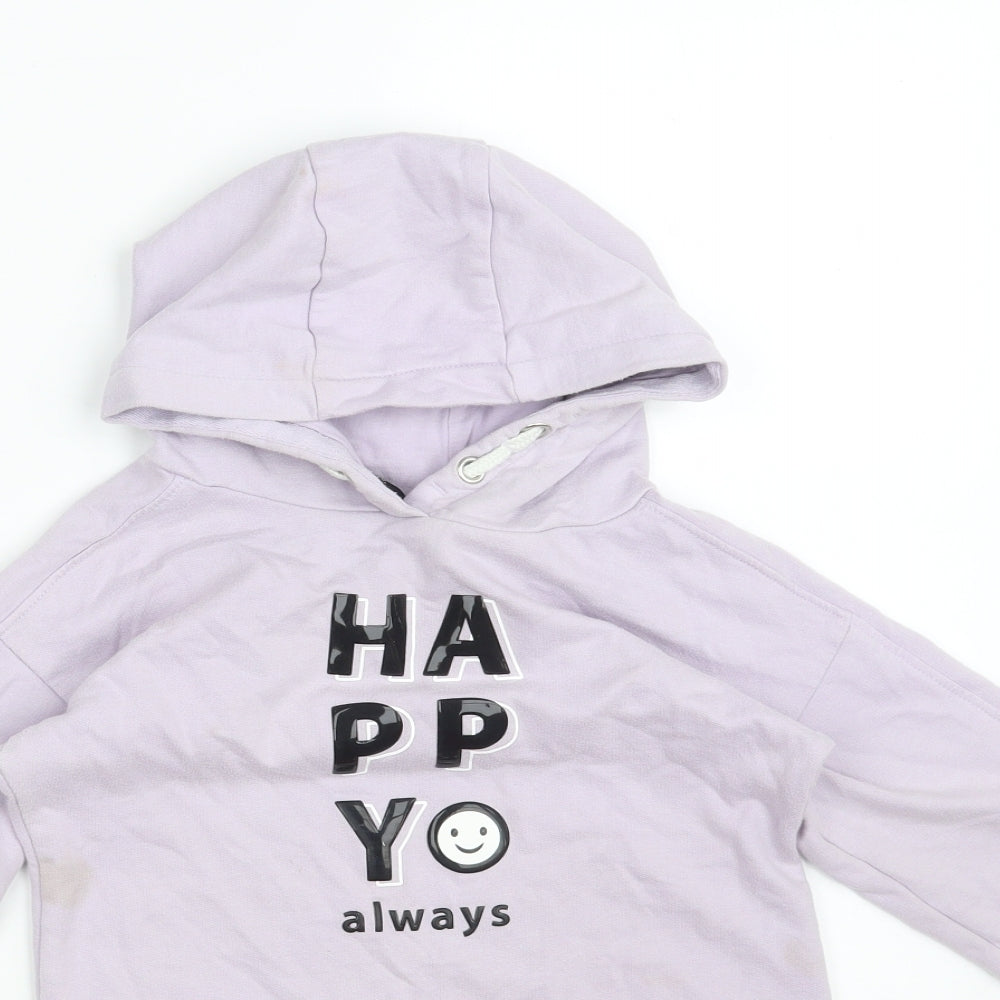 George Girls Purple  Cotton Pullover Hoodie Size 7-8 Years   - HAPPY ALWAYS