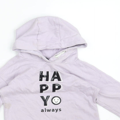 George Girls Purple  Cotton Pullover Hoodie Size 7-8 Years   - HAPPY ALWAYS
