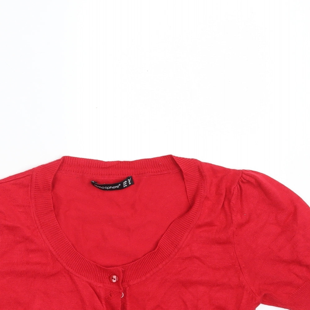 Womens UK Size 10 Atmosphere Red Cardigan Jumper