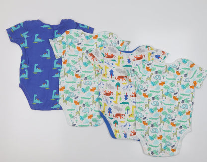 Dunnes Stores Baby Multicoloured Geometric Cotton Babygrow One-Piece   Button - 2-3 Years
