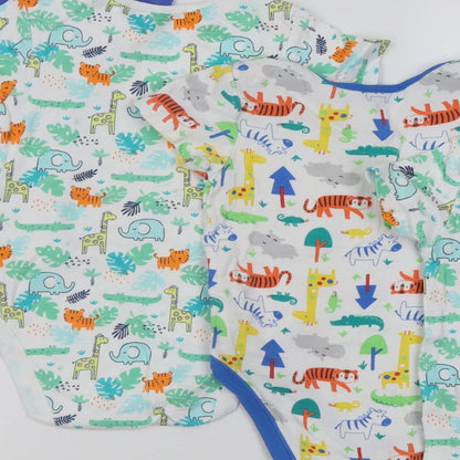 Dunnes Stores Baby Multicoloured Geometric Cotton Babygrow One-Piece   Button - 2-3 Years