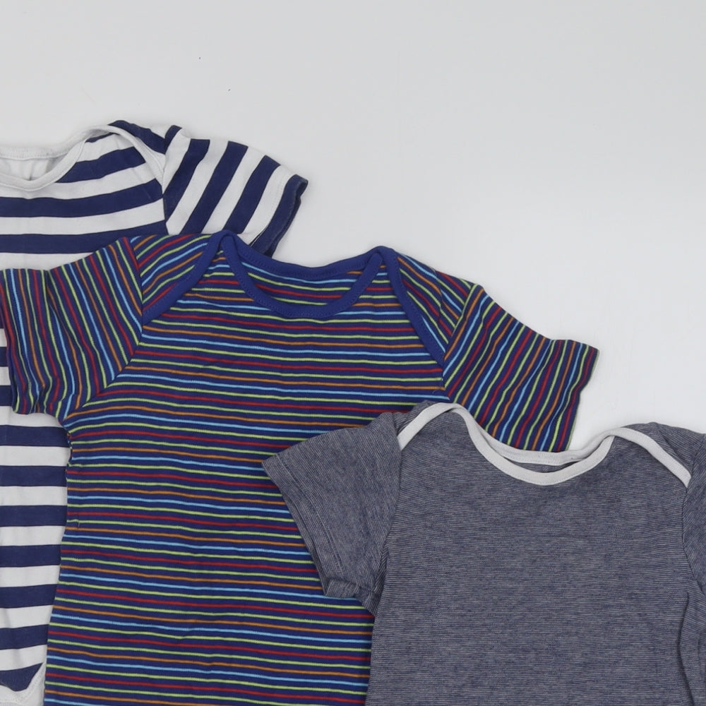 Dunnes Stores Baby Multicoloured Striped Cotton Babygrow One-Piece   Button - 2-3 Years