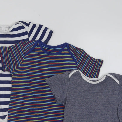 Dunnes Stores Baby Multicoloured Striped Cotton Babygrow One-Piece   Button - 2-3 Years