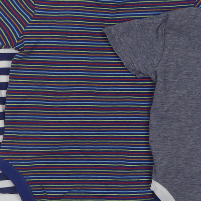 Dunnes Stores Baby Multicoloured Striped Cotton Babygrow One-Piece   Button - 2-3 Years
