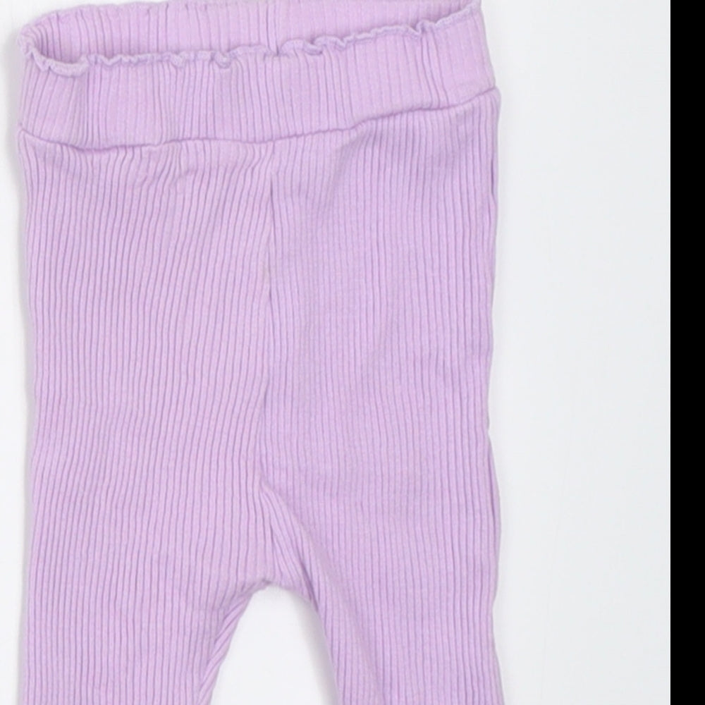 Dunnes Stores Girls Purple  Cotton Capri Trousers Size 3-6 Months  Pullover