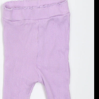 Dunnes Stores Girls Purple  Cotton Capri Trousers Size 3-6 Months  Pullover